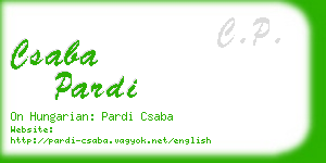 csaba pardi business card